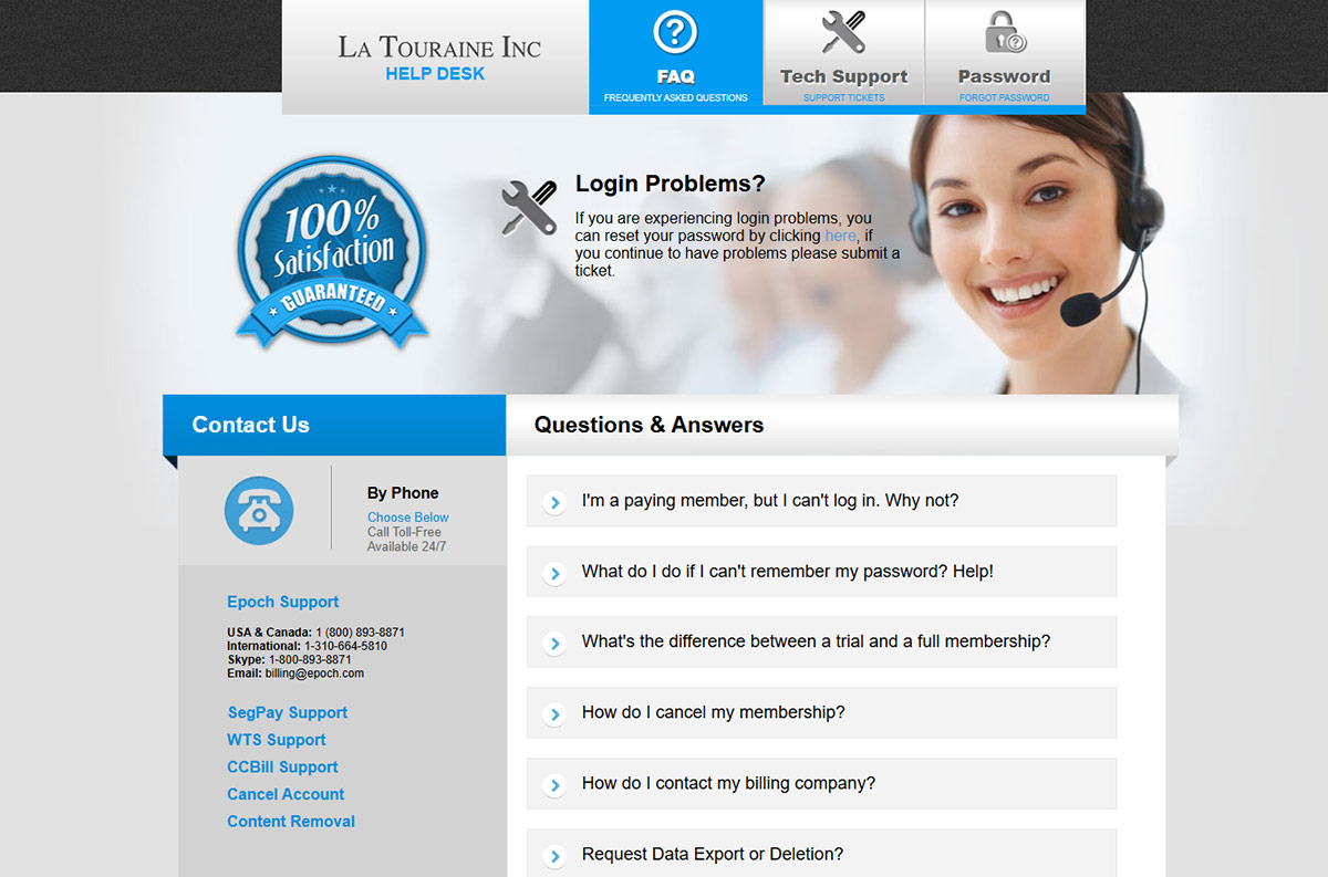 Naughty America support